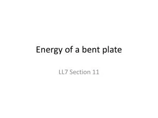 Energy of a bent plate