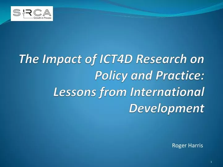 the impact of ict4d research on policy and practice lessons from international development