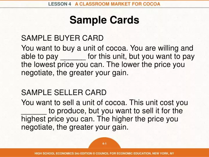 sample cards