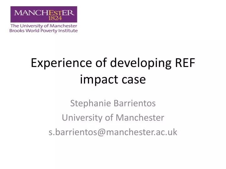 experience of developing ref impact case