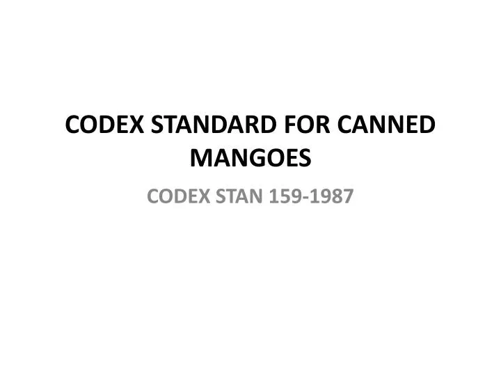 codex standard for canned mangoes