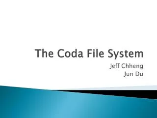The Coda File System
