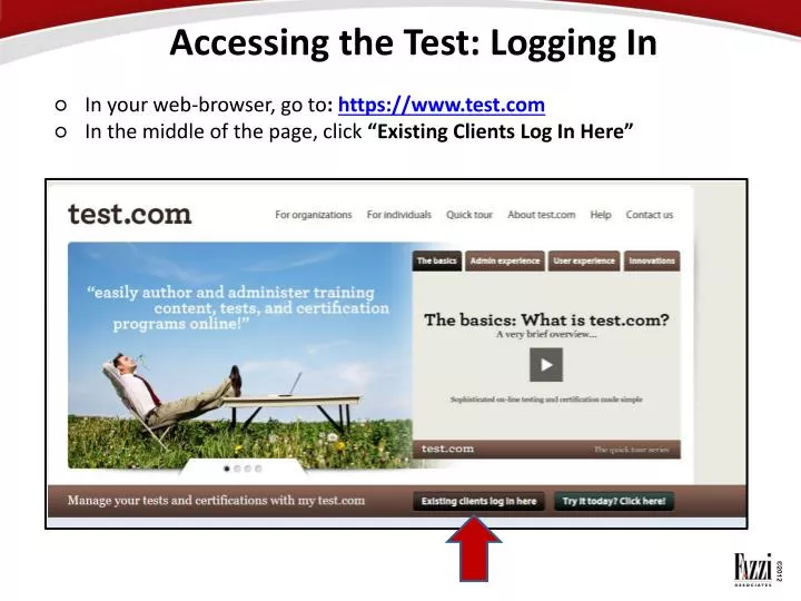 accessing the test logging in