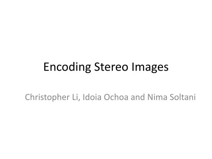 encoding stereo images