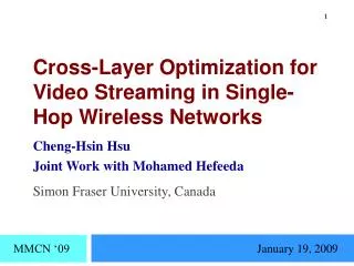 Cross-Layer Optimization for Video Streaming in Single-Hop Wireless Networks