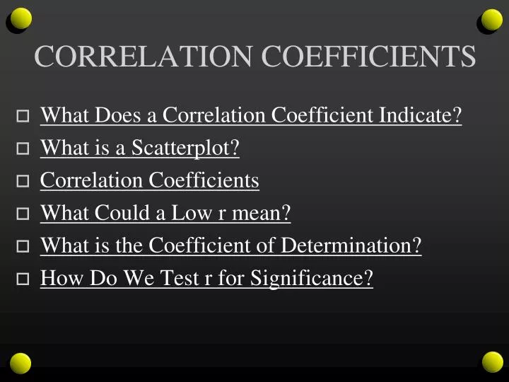 correlation coefficients