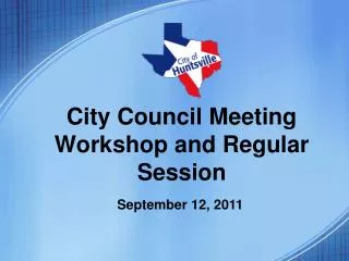 City Council Meeting Workshop and Regular Session