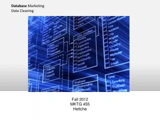 Database Marketing Data Cleaning