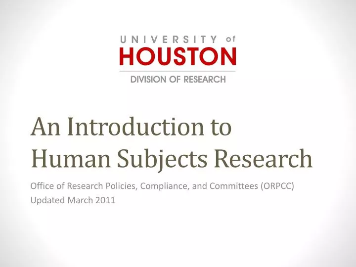 an introduction to human subjects research
