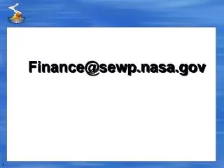 Finance@sewp.nasa