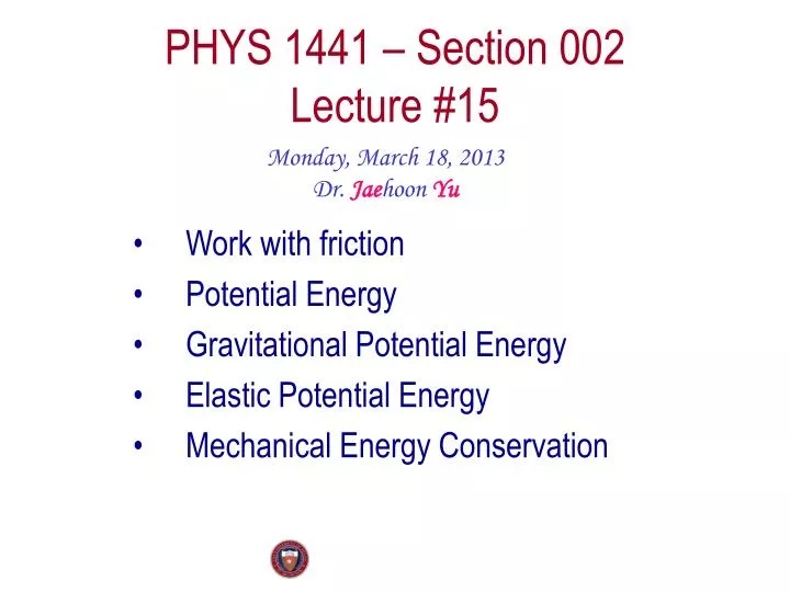 phys 1441 section 002 lecture 15