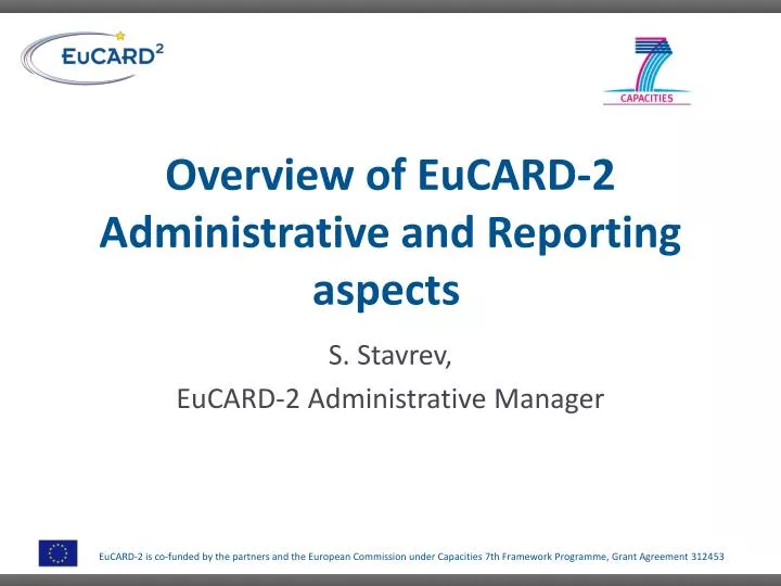 overview of eucard 2 administrative and reporting aspects
