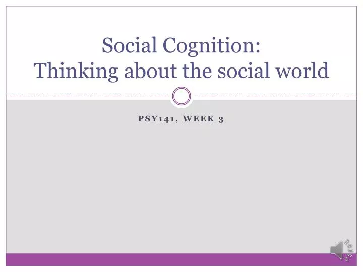 social cognition thinking about the social world