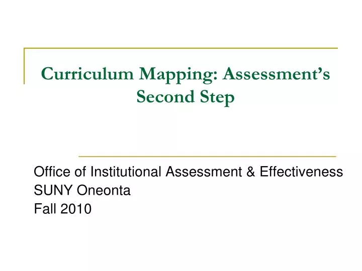 curriculum mapping assessment s second step