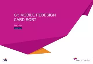 Citi MOBILE REDESIGN CARD SORT