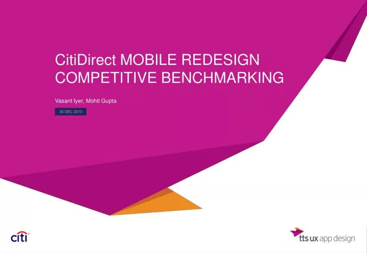 citidirect mobile redesign competitive benchmarking
