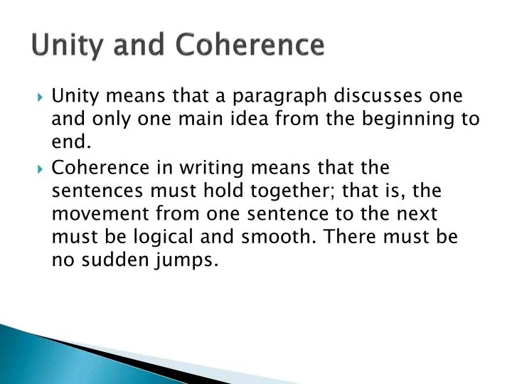 unity and coherence
