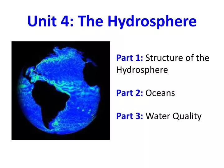 unit 4 the hydrosphere