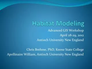 Habitat Modeling