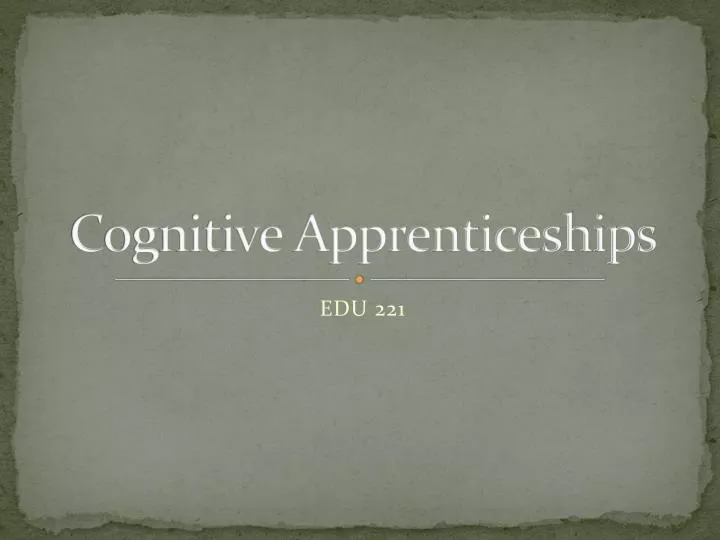 cognitive apprenticeships