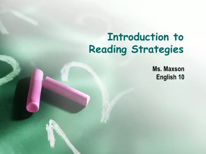 introduction to reading strategies