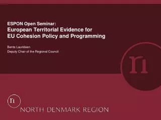 ESPON Open Seminar: European Territorial Evidence for EU Cohesion Policy and Programming