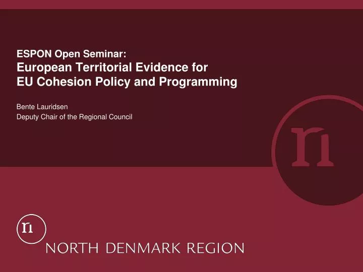 espon open seminar european territorial evidence for eu cohesion policy and programming