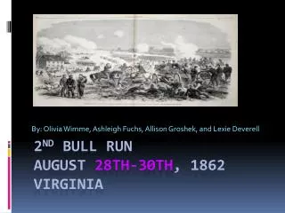 2 nd Bull Run August 28th-30th , 1862 Virginia