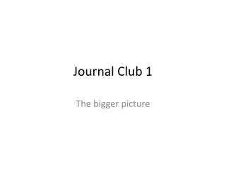 Journal Club 1