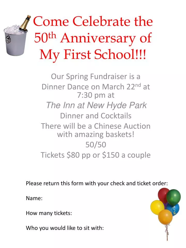 come celebrate the 50 th anniversary of my first school