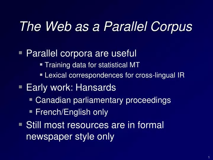 the web as a parallel corpus