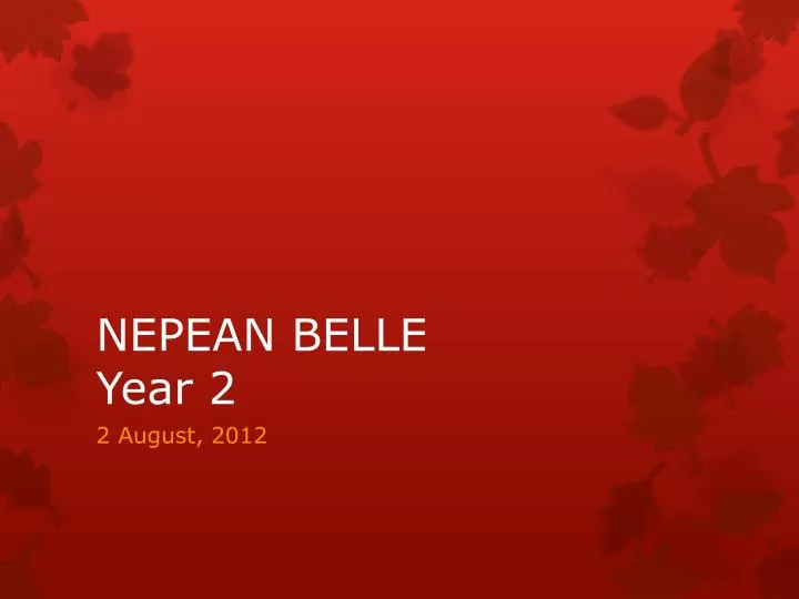 nepean belle year 2