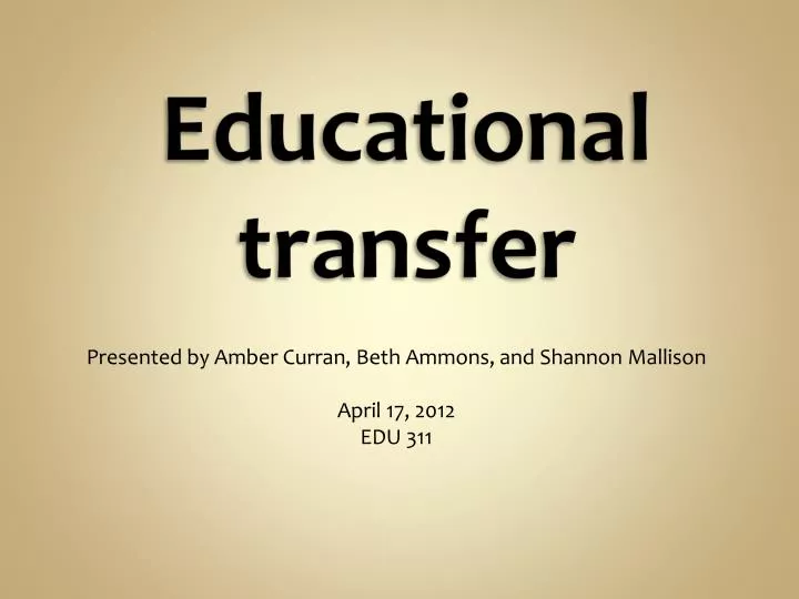 educational transfer