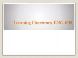 Learning Outcomes ENG 095