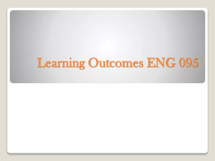 learning outcomes eng 095