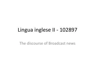 Lingua inglese II - 102897