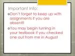 Reminder: Keep Up with Assignments and Turn in Textbooks | Important School Updates! - slide 1