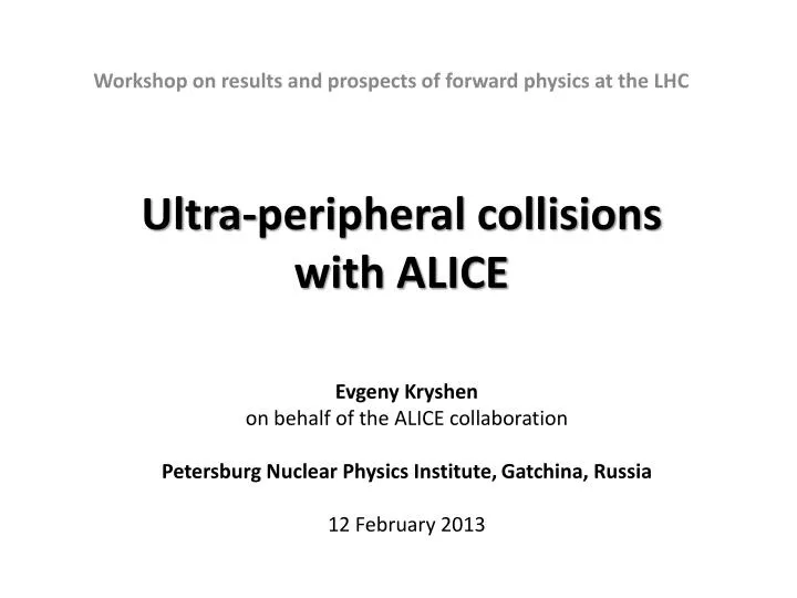 ultra peripheral collisions with alice