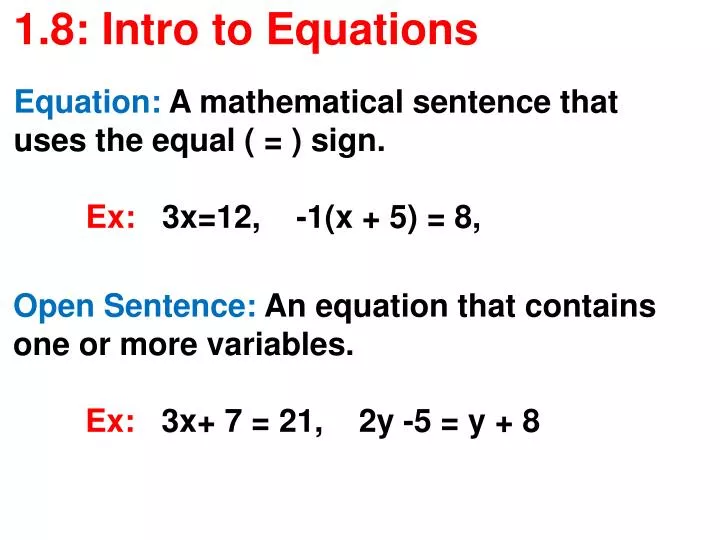1 8 intro to equations