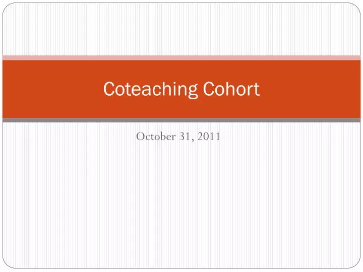 coteaching cohort