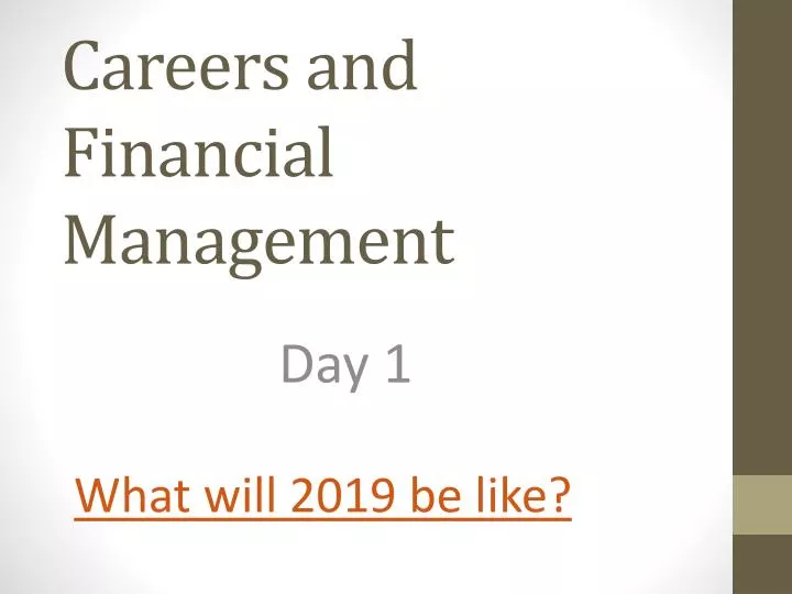 careers and financial management