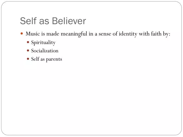 self as believer