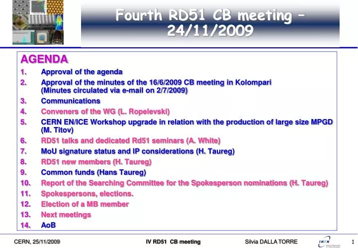 fourth rd51 cb meeting 24 11 2009