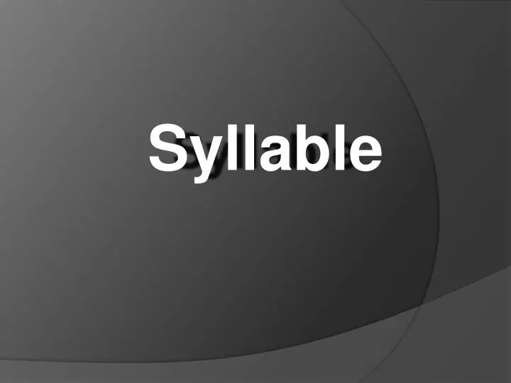 syllable