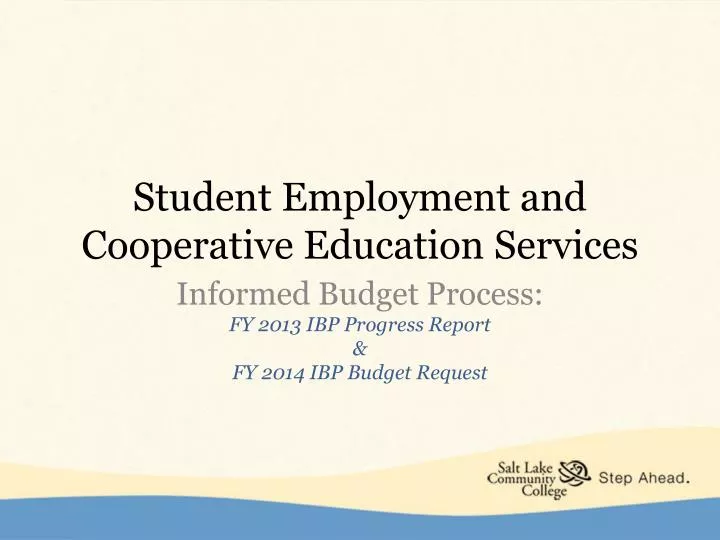 student employment and cooperative education services