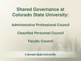 Shared Governance at Colorado State University: Administrative Professional Council