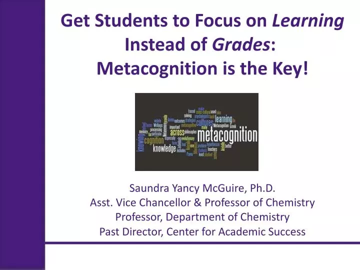 get students to focus on learning instead of grades metacognition is the key
