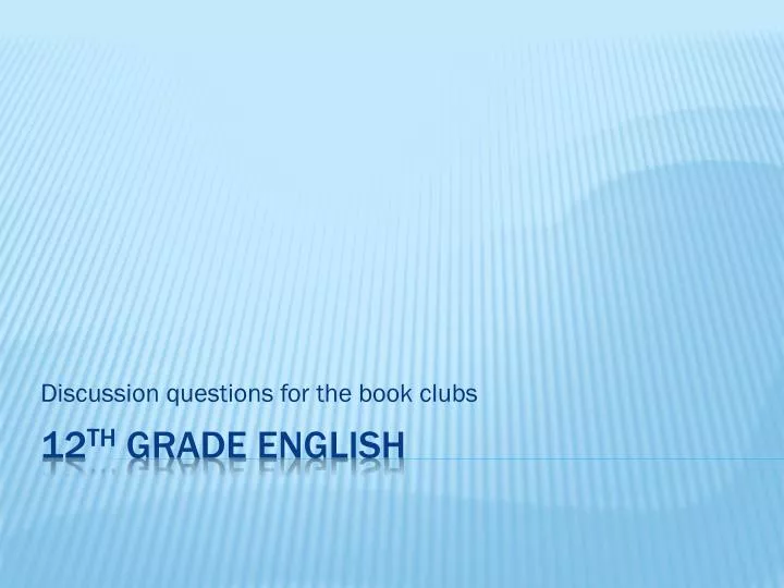 discussion questions for the book clubs