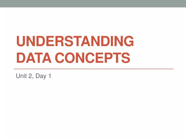 understanding data concepts