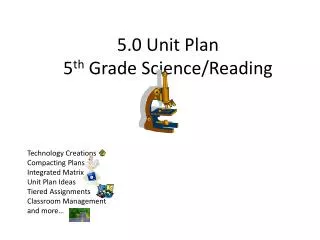 5.0 Unit Plan 5 th Grade Science/Reading